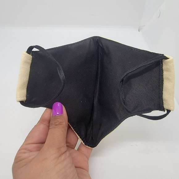 New Face cover ear loop Cream Mask Women's Embroidered handmade forest flowers - Picture 6 of 6